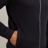 Reiss Hampshire Merino Wool Zip-Through Cardigan in Navy
