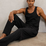 Reiss Hugo Cotton Jersey Logo-Waistband Joggers with Stretch in Black