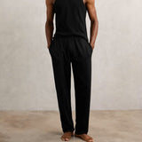 Reiss Hugo Cotton Jersey Logo-Waistband Joggers with Stretch in Black