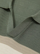 Reiss Jefferson Textured Knit Stripe Polo Shirt In Sage Green