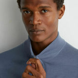 Reiss Jumper Half Zip In Airforce Blue