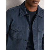 Reiss Kai Cotton Corduroy Twin-Pocket Overshirt in Airforce Blue