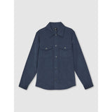 Reiss Kai Cotton Corduroy Twin-Pocket Overshirt in Airforce Blue