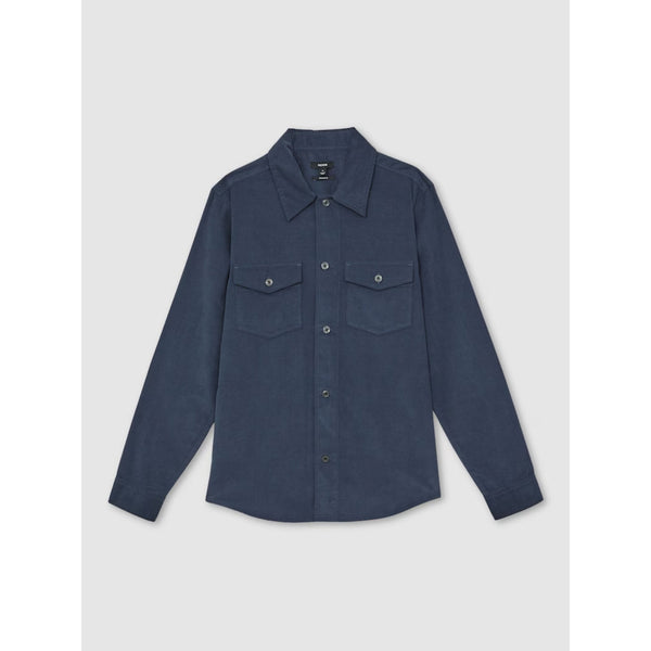 Reiss Kai Cotton Corduroy Twin-Pocket Overshirt in Airforce Blue