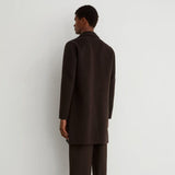 Reiss Knight Wool-Blend Single-Breasted Epsom Coat In Dark Brown