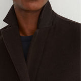 Reiss Knight Wool-Blend Single-Breasted Epsom Coat In Dark Brown