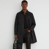 Reiss Lawlen Technical Long Zip-Through Jacket In Black