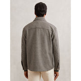 Reiss Liam Wool-Blend Houndstooth-Check Overshirt in Grey