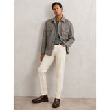Reiss Liam Wool-Blend Houndstooth-Check Overshirt in Grey