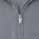 Reiss Long Sleeve Half Zip Merino Wool Jumper In Steel Blue