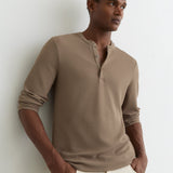 Reiss Long Sleeve Henley Camel