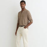 Reiss Long Sleeve Henley Camel
