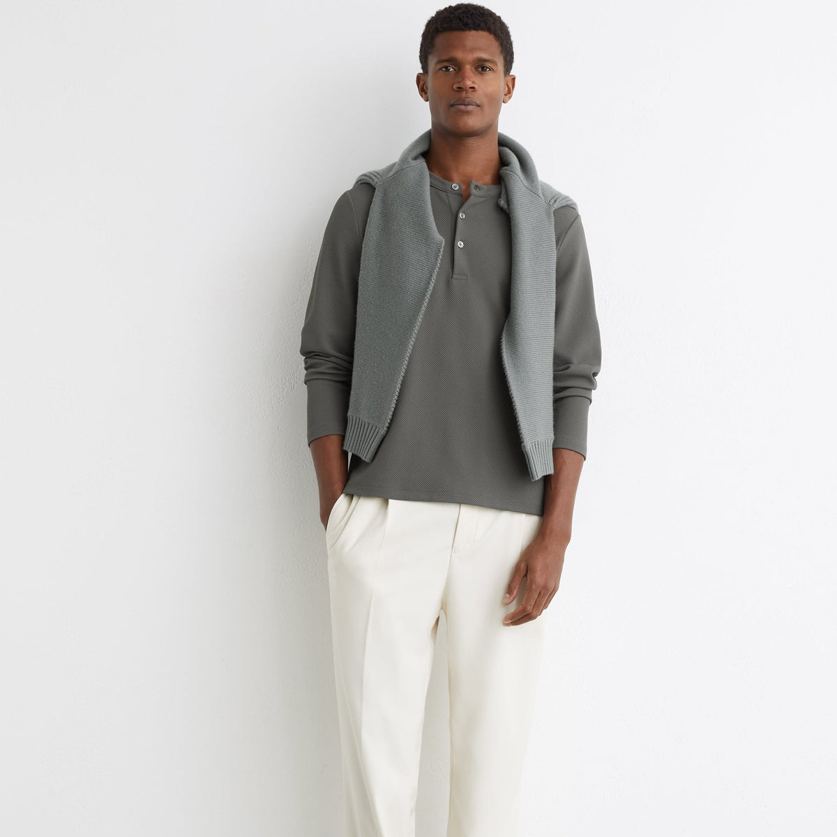 Reiss Short Sleeve Half Zip Polo Sage Green Reiss Short Sleeve Half Zip Polo Sage Green