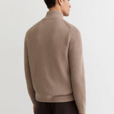 Reiss Long Sleeve Zip Quilted Jacket In Brown