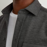 Reiss Mcshane Twin-Pocket Button-Through Overshirt In Charcoal Grey