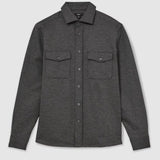 Reiss Mcshane Twin-Pocket Button-Through Overshirt In Charcoal Grey