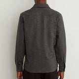 Reiss Mcshane Twin-Pocket Button-Through Overshirt In Charcoal Grey