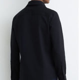 Reiss Mcshane Twin-Pocket Button-Through Overshirt In Navy
