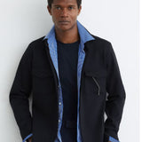 Reiss Mcshane Twin-Pocket Button-Through Overshirt In Navy