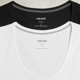 Reiss Monty 2 Pack Stretch-Cotton Loungewear Vests in White/Black