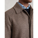 Reiss Morpeth Wool-Blend Dogtooth-Check Overcoat In Brown