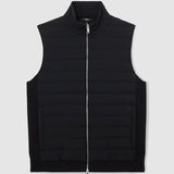 Reiss Newford Funnel-Neck Quilted Knit Gilet In Navy