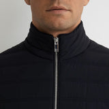 Reiss Newford Funnel-Neck Quilted Knit Gilet In Navy
