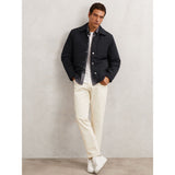 Reiss Parker Lightly-Padded Patch-Pocket Overshirt in Navy