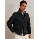 Reiss Parker Lightly-Padded Patch-Pocket Overshirt in Navy