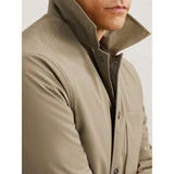 Reiss Parker Lightly-Padded Patch-Pocket Overshirt in Olive Green