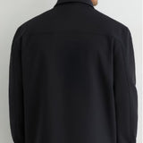 Reiss Peshi Twin-Pocket Button-Through Overshirt In Navy