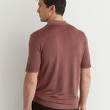 Reiss Pigment-Dyed Merino Wool Polo Jumper Jackdaw In Rose Pink