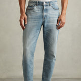 Reiss Rathbone Relaxed-Fit Cropped Jeans In Light Blue Wash