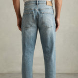 Reiss Rathbone Relaxed-Fit Cropped Jeans In Light Blue Wash