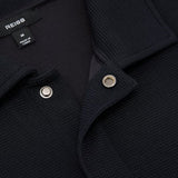 Reiss Reed Textured Concealed-Placket Polo Shirt In Navy