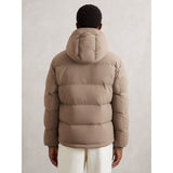 Reiss Reggie Quilted Zip-Through Puffer Jacket In Light Camel Brown