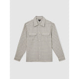 Reiss Ribona Woven Check Twin Pocket Overshirt In Light Grey