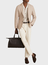 Reiss Roulette Textured-Knit Cuban-Collar Shirt In Oatmeal