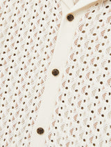 Reiss Roulette Textured-Knit Cuban-Collar Shirt In Oatmeal