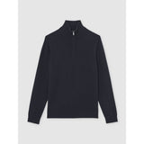 Reiss Royal Atelier 100% Cashmere Half-Zip Jumper in Navy