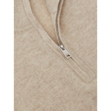 Reiss Royal Atelier 100% Cashmere Half-Zip Jumper in Oatmeal Melange