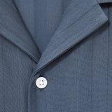 Reiss Sampson Cotton Textured Cuban-Collar Shirt in Blue