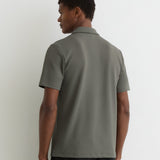 Reiss Short Sleeve Half Zip Polo Sage Green