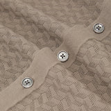 Reiss Short Sleeve Textured Shirt Taupe Brown
