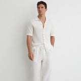 Reiss Short Sleeve Textured Shirt White