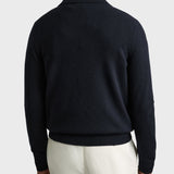 Reiss Tennant Wool Colour-Block Zip-Through Cardigan in Navy/Grey