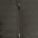 Reiss Townsend Quilted Rib-Knit Funnel-Neck Jacket In Army Green