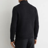 Reiss Townsend Quilted Rib-Knit Funnel-Neck Jacket in Navy
