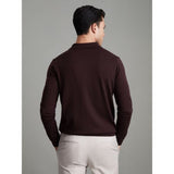 Reiss Trafford Merino Wool Polo Shirt In Dark Bordeaux