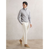 Reiss Tuscano Half-Zip Cable Knit Jumper With Wool in Soft Blue